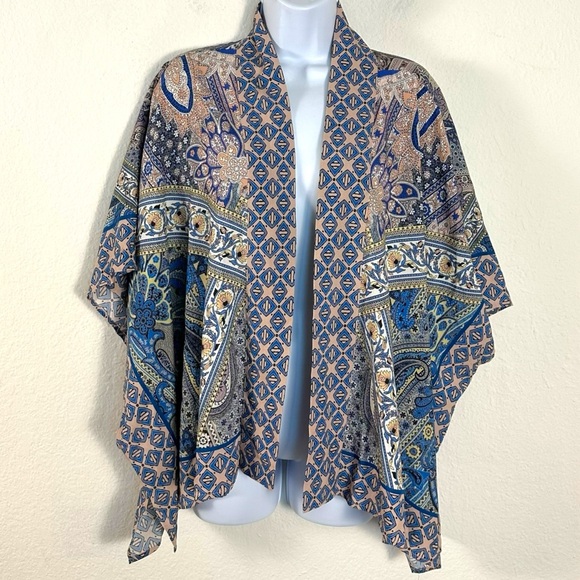 Anthropologie Bl-nk London Aletha Cropped Kimono One Size Bohemian Summer - Picture 8 of 16